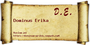 Dominus Erika névjegykártya